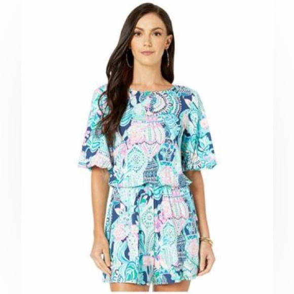 Lilly Pulitzer Pants - Lilly Pulitzer Britton romper in "Looking Sharp" size large